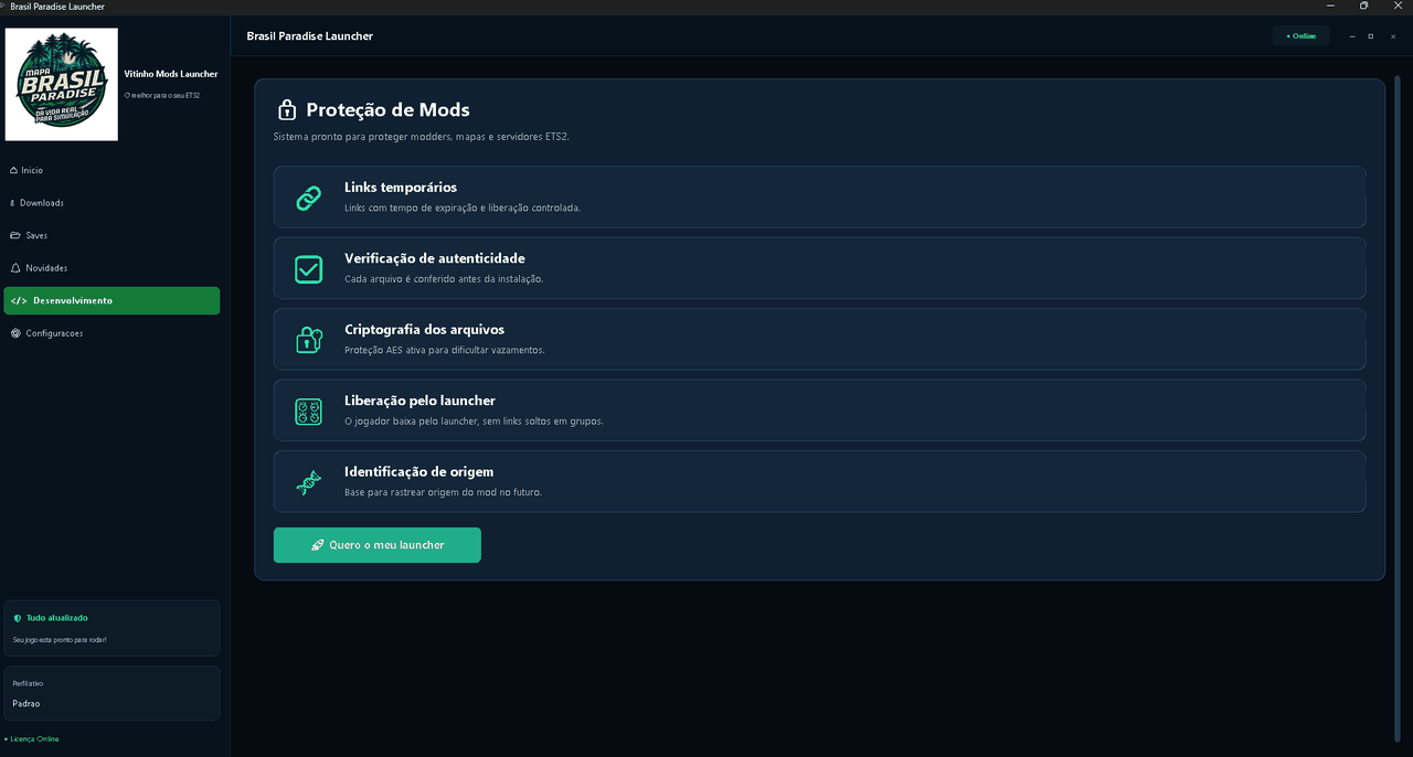 Preview animado do Launcher Premium Vitinho Mods